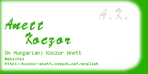 anett koczor business card
